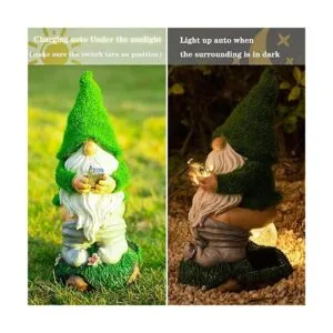 Ovewios Estatuas de gnomos de jardín figura de gnomo de_4