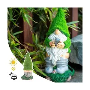 Ovewios Estatuas de gnomos de jardín figura de gnomo de_3