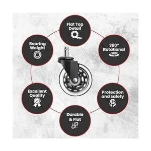 Gamma Ruedas para silla de oficina color negro paquete_6