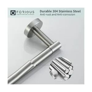 FORIOUS Brushed Nickel Toilet Paper Holder Wall Mount_4