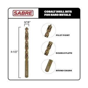Sabre Tools Brocas de cobalto de 516 pulgadas 5 brocas_2
