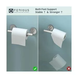 FORIOUS Brushed Nickel Toilet Paper Holder Wall Mount_3