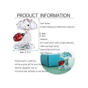 HD HYALINE DORA Figura de mariquita de cristal sobre_5