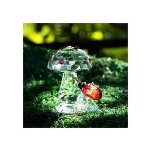 HD HYALINE DORA Figura de mariquita de cristal sobre_2
