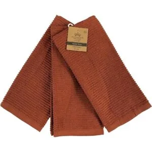 Serafina Home Toallas de cocina de color naranja quemado_3