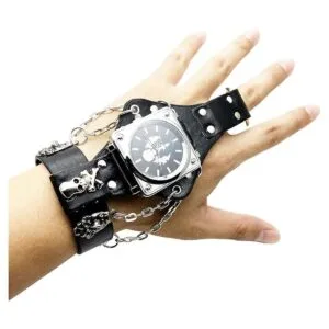 Reloj de moda de HipHop Punk Skull para hombres y mujeres_3