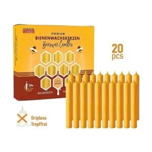 BRUBAKER Velas de árbol 100 cera de abeja paquete de 20_2