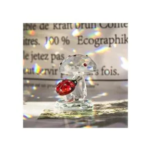 HD HYALINE DORA Figura de mariquita de cristal sobre_4