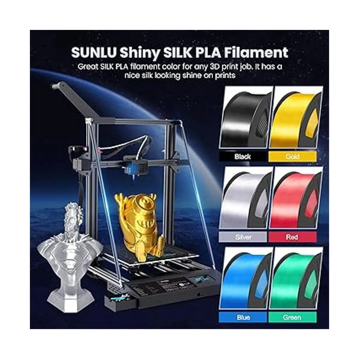 SUNLU Filamento de seda para impresora 3D filamento PLA_3