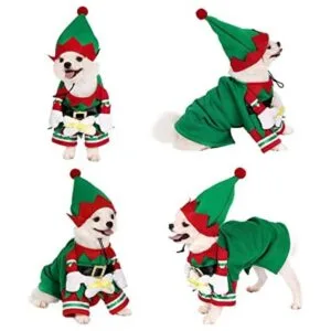 Yoption Disfraz de gato de duende de Navidad con sombrero_1