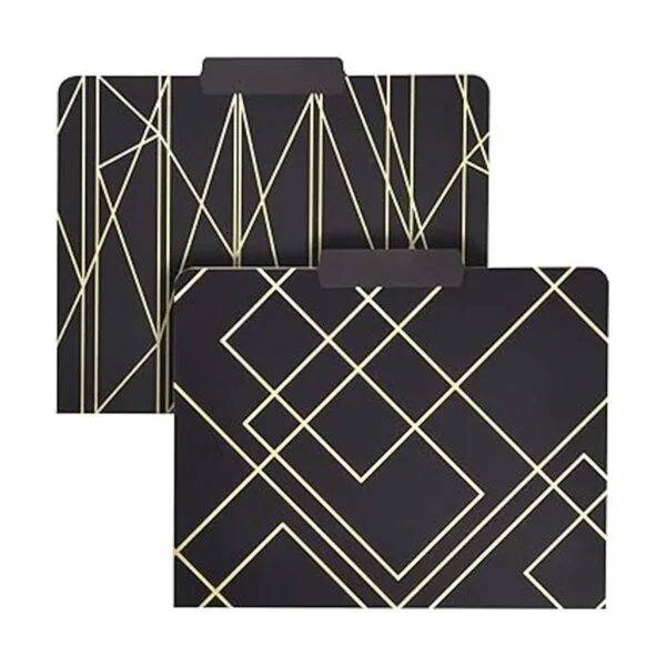 Paquete de 12 carpetas decorativas con lámina dorada_6