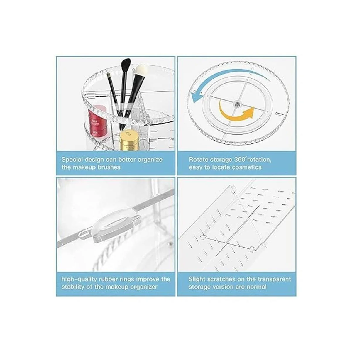 YIEZI Organizador de maquillaje giratorio de 360 grados_3