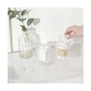 rejomiik Qtip Tarros de boticario de vidrio con tapa_4