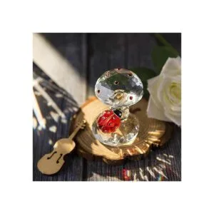 HD HYALINE DORA Figura de mariquita de cristal sobre_3