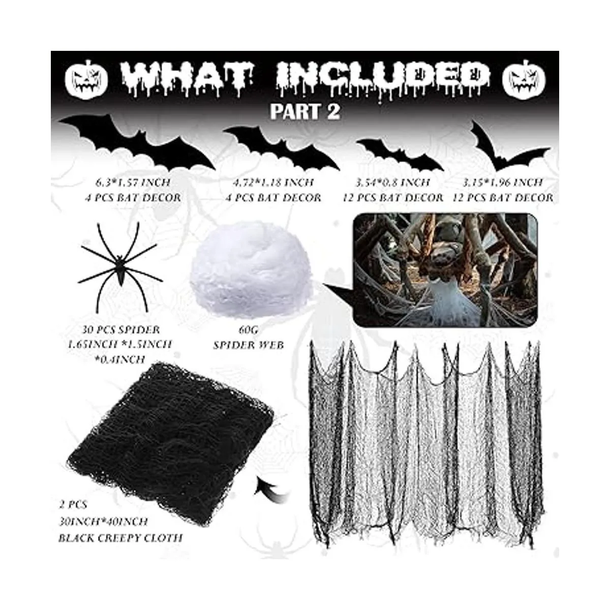 69 decoraciones de Halloween incluyen 12 sombreros de_4