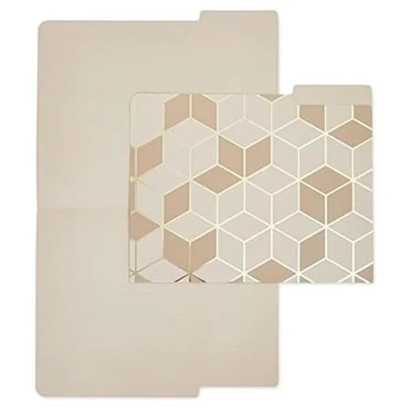 Paquete de 12 carpetas decorativas con lámina dorada_3