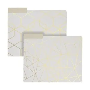Paquete de 12 carpetas decorativas con lámina dorada_5