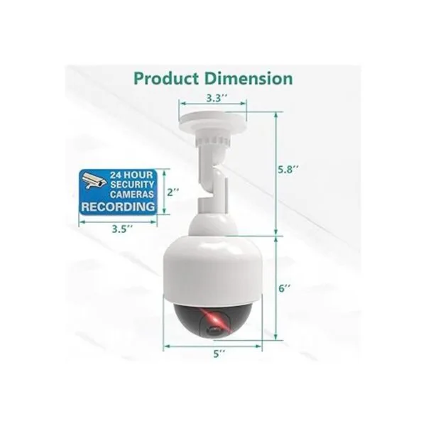 WALI Cámara de seguridad falsa simulada con 1 luz LED roja_2