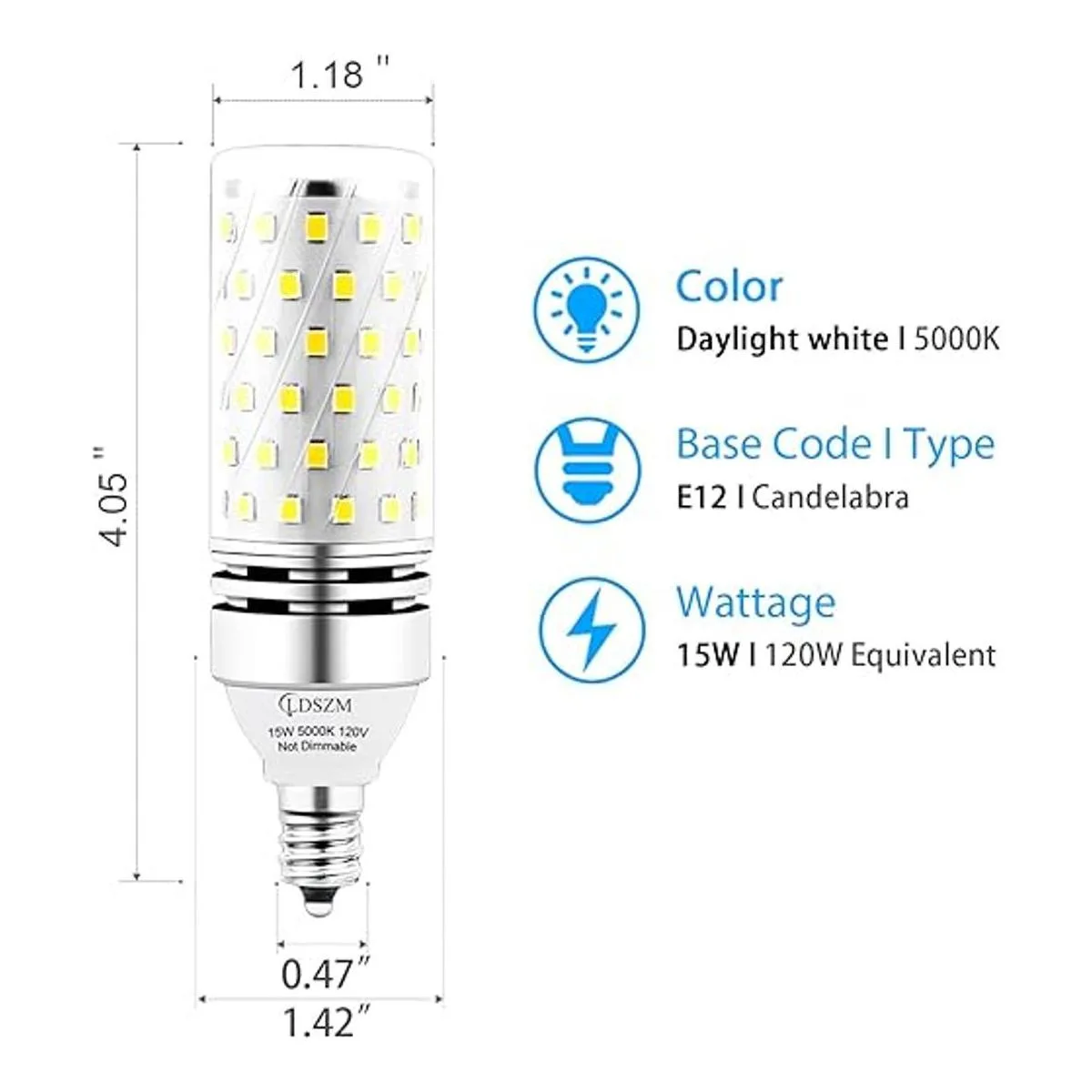 Bombillas LED E12 bombilla LED de candelabro de 15 W_4