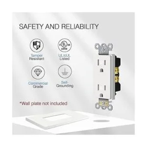 Toma eléctrica de receptáculo dúplex 15A estándar de_2