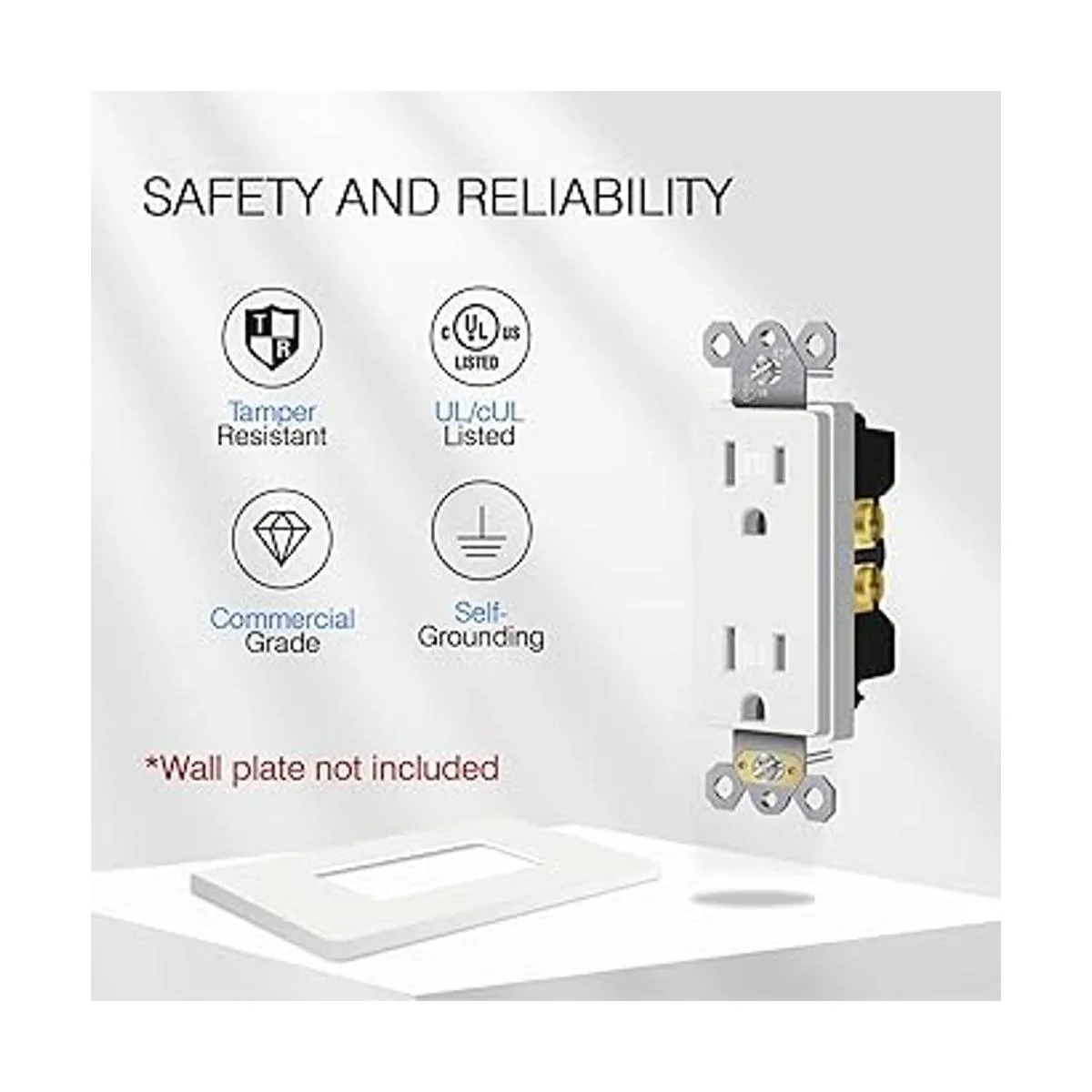 Toma eléctrica de receptáculo dúplex 15A estándar de_2