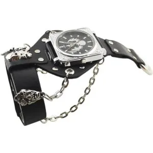 Reloj de moda de HipHop Punk Skull para hombres y mujeres_1