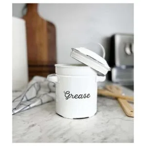 AuldHome Contenedor de grasa de esmalte con colador lata_2