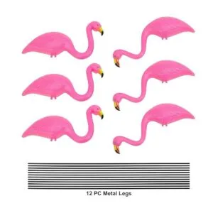 GiftExpress Juego de 6 pequeños adornos de flamenco rosa_4