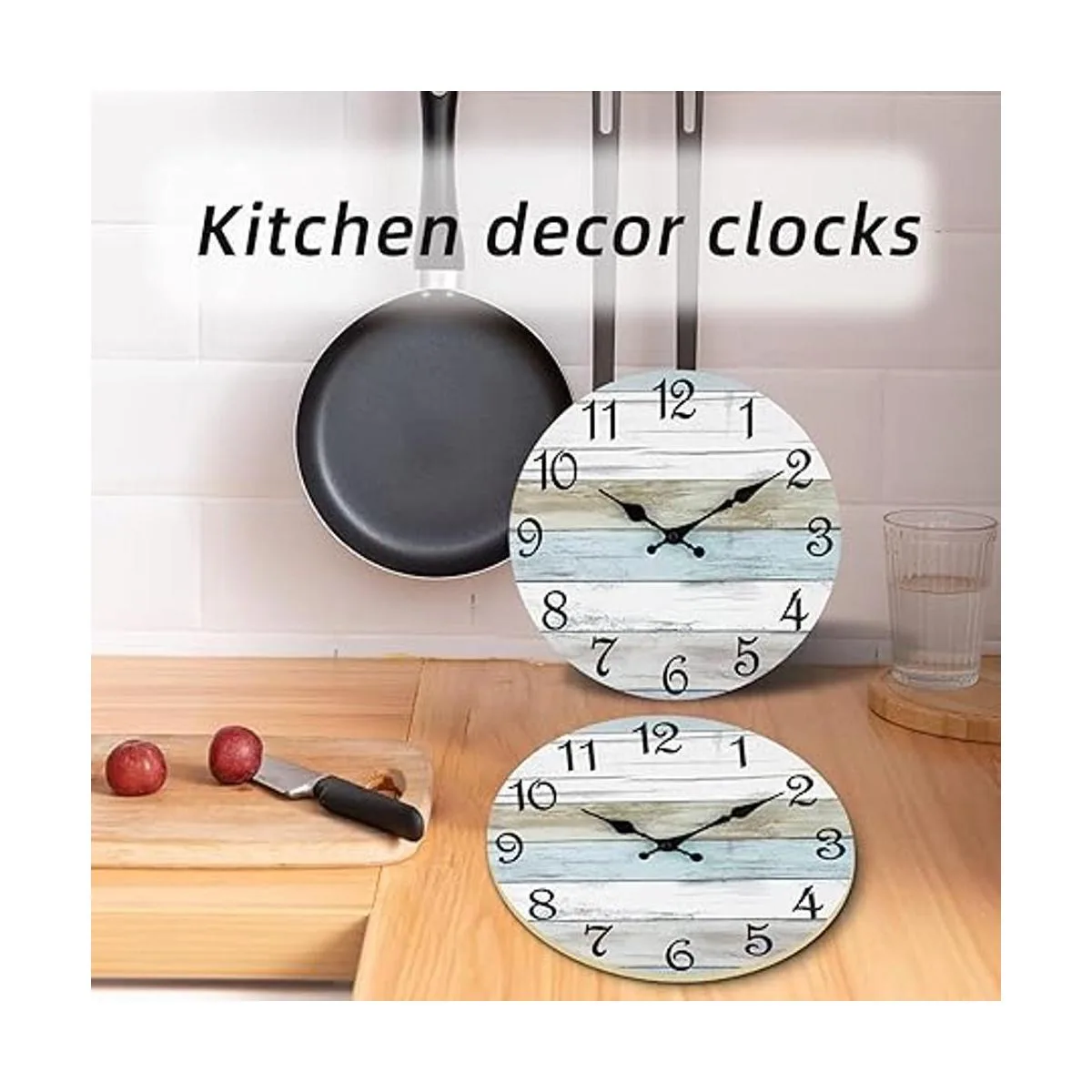 CHYLIN Reloj de pared silencioso sin tictac funciona con_5