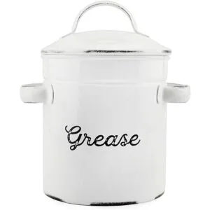 AuldHome Contenedor de grasa de esmalte con colador lata_1