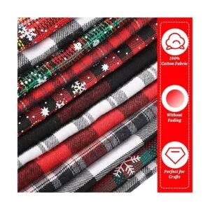 Paquete de 12 piezas de tela de algodón a cuadros_4