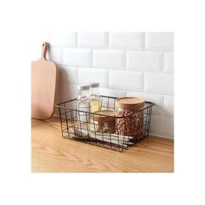 Cesta de almacenamiento de alambre pequeña resistente con_3