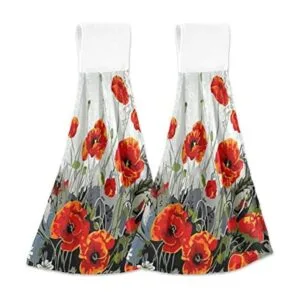 Spring Poppy Juego de 2 toallas de cocina colgantes con_1