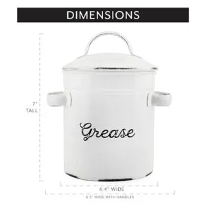 AuldHome Contenedor de grasa de esmalte con colador lata_3