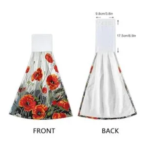Spring Poppy Juego de 2 toallas de cocina colgantes con_4