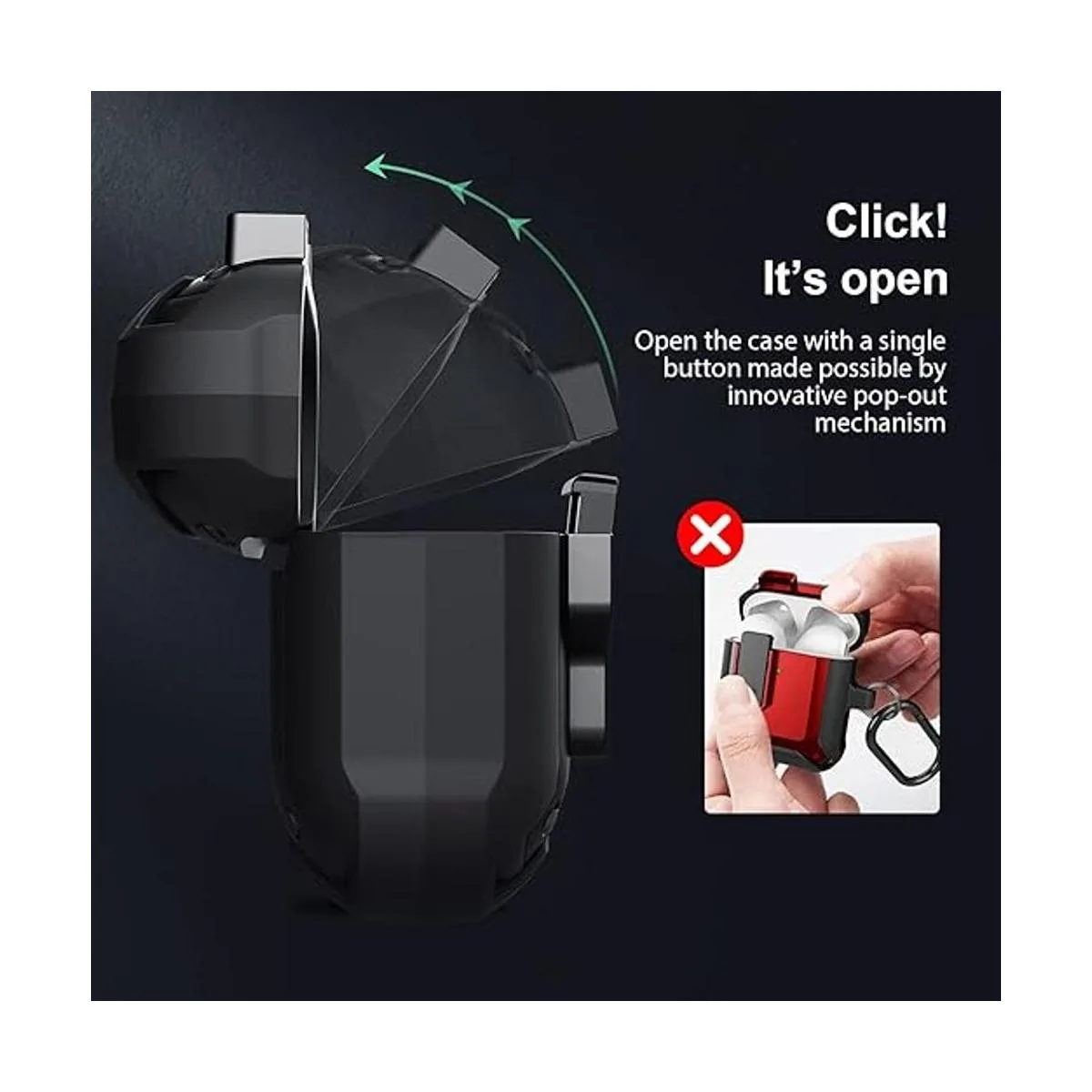 Nillkin Funda para Airpods 3 con bloqueo seguro apertura_3