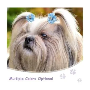 40 lazos para el pelo de perros con flores con pasador_4