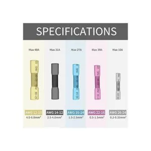 100 conectores de tope termocontraíbles amarillos_2