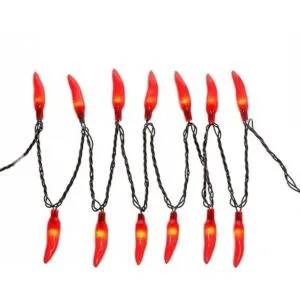 35 luces de decoración de pimienta roja con alambre marrón_2