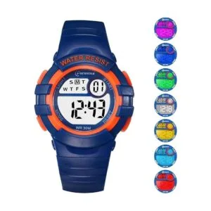 Relojes digitales para niños y niñas 7 colores LED_2