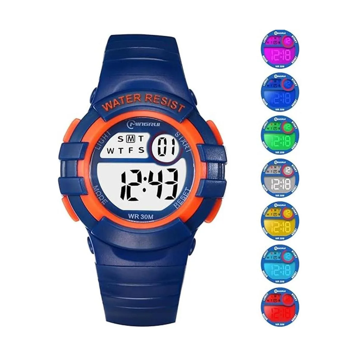 Relojes digitales para niños y niñas 7 colores LED_2