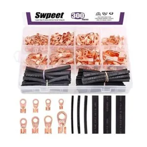 Swpeet 300 terminales de anillo de cobre abiertos con_1