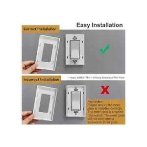 BESTTEN Placa de pared sin tornillos de 3 bandas USWP4 de_4