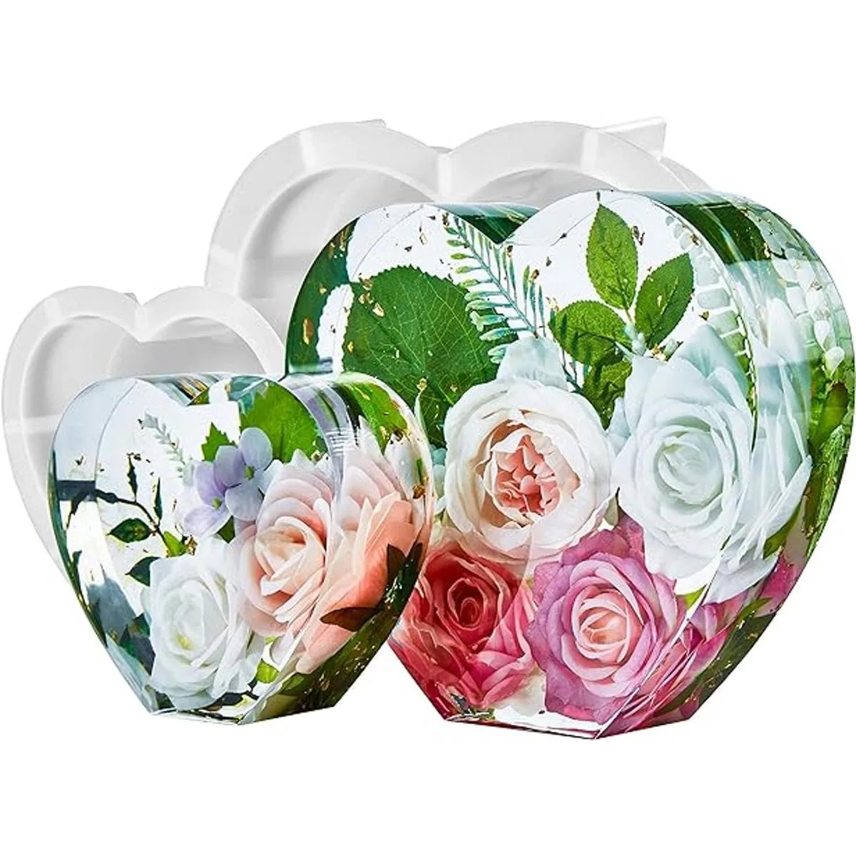 PieceCircle 2 moldes de resina en forma de corazón grande_1