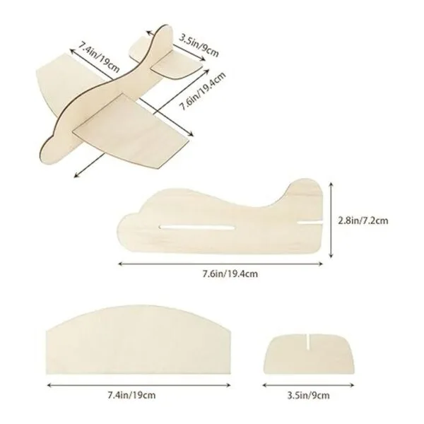 CertBuy Paquete de 20 aviones de madera natural avión de_2