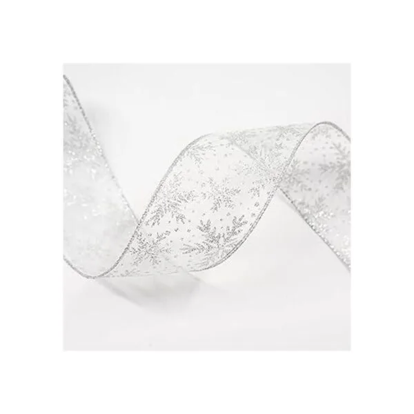 CT CRAFT LLC Cinta de organza con alambre de copos de_4