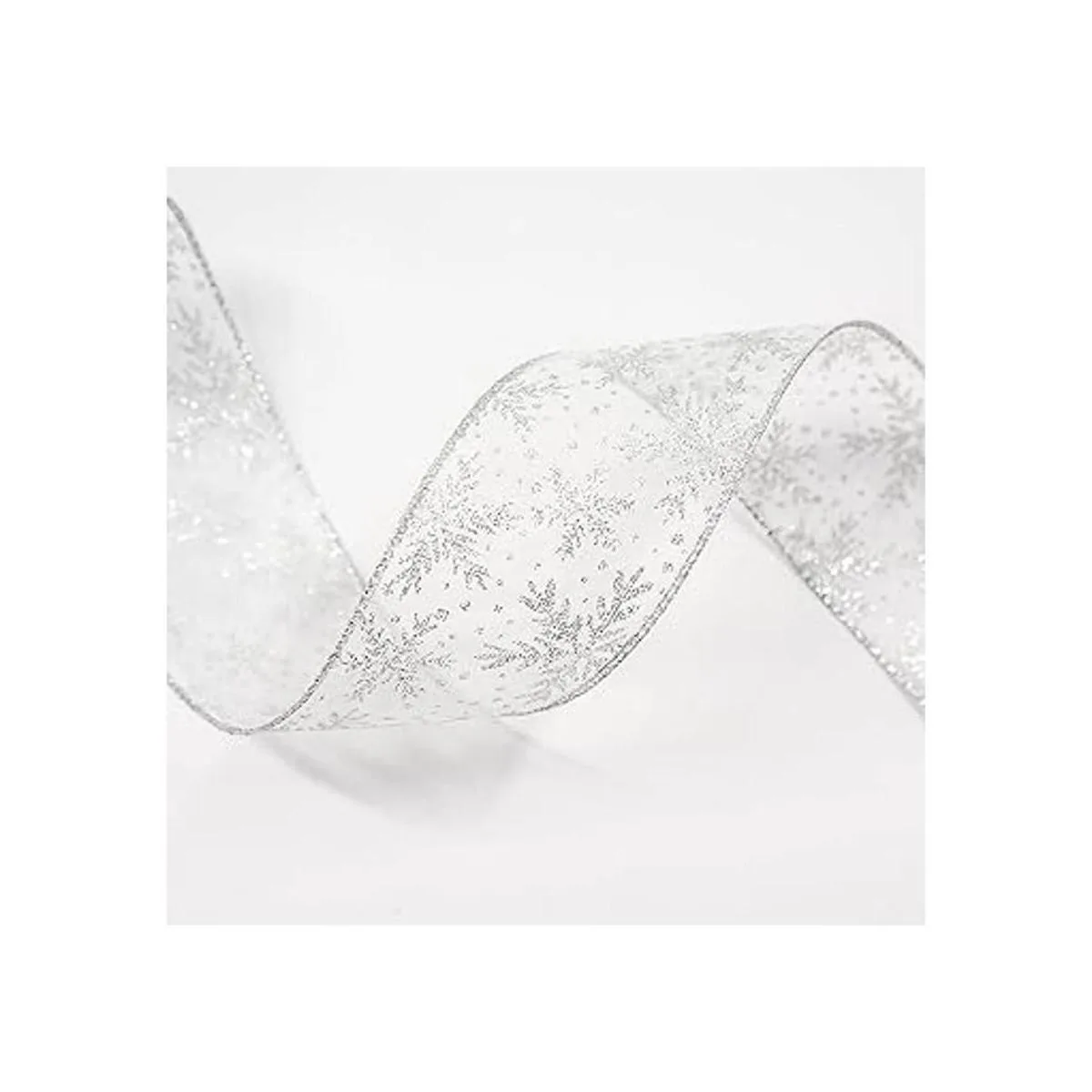 CT CRAFT LLC Cinta de organza con alambre de copos de_4