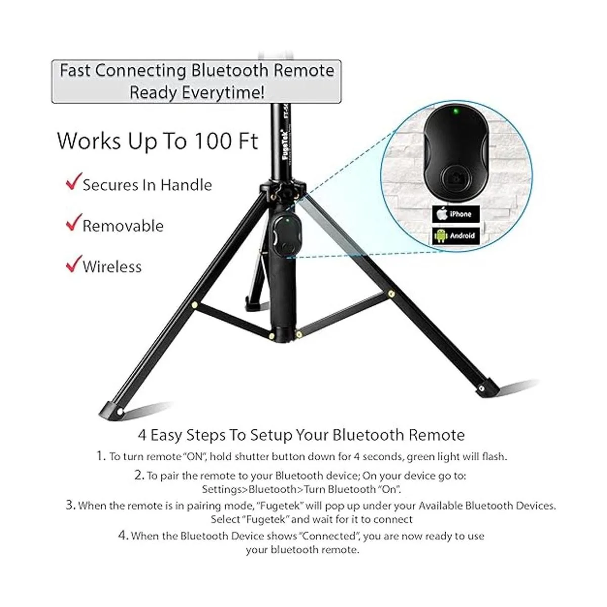 Fugetek Trípode profesional para selfie Stick de 51_4