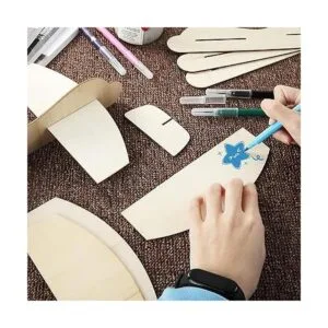 CertBuy Paquete de 20 aviones de madera natural avión de_5