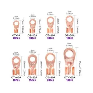 Swpeet 300 terminales de anillo de cobre abiertos con_2